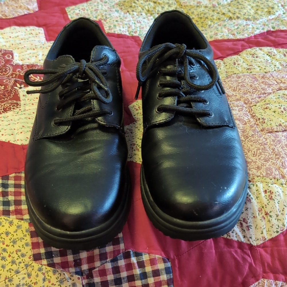 Soft Stags Foreman Black Leather Men's Work Shoes Cl11